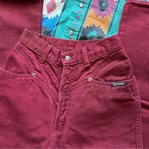 Rockies Burgundy High-Waisted Jeans